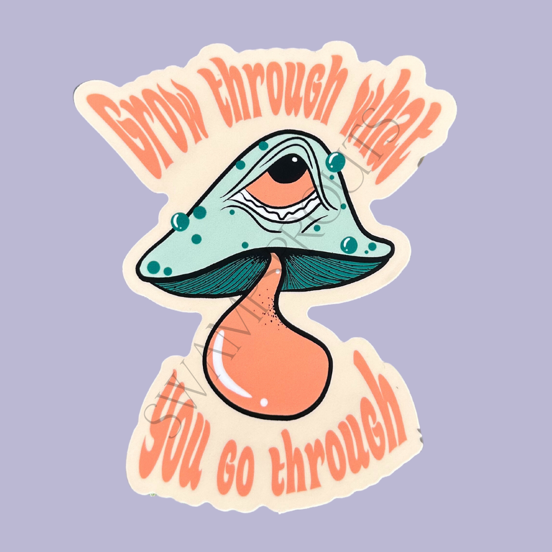 Growth Mushroom Vinyl Sticker