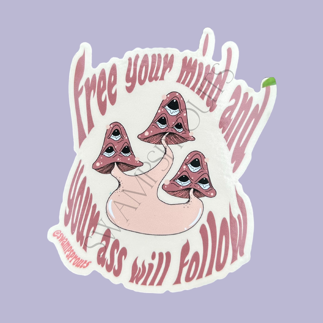 Free Your Mind Mushroom Vinyl Sticker