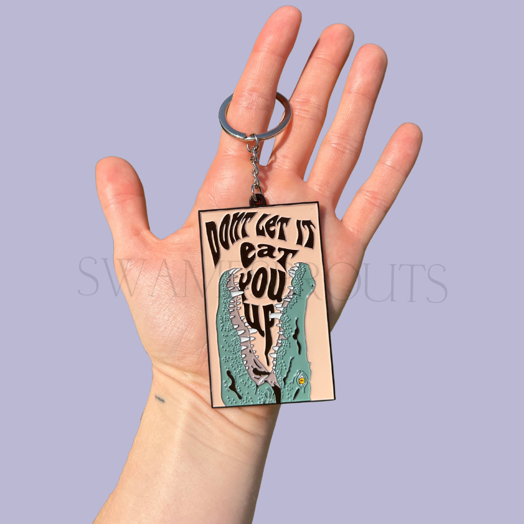 Louisiana Alligator Soft Enamel Keychain with Keyring