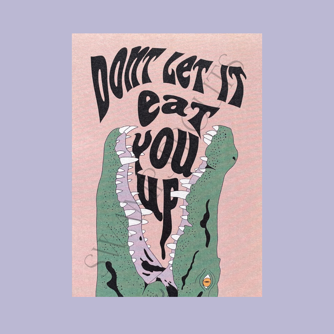 Louisiana Alligator Illustrated Art Print on Matte Hemp Paper