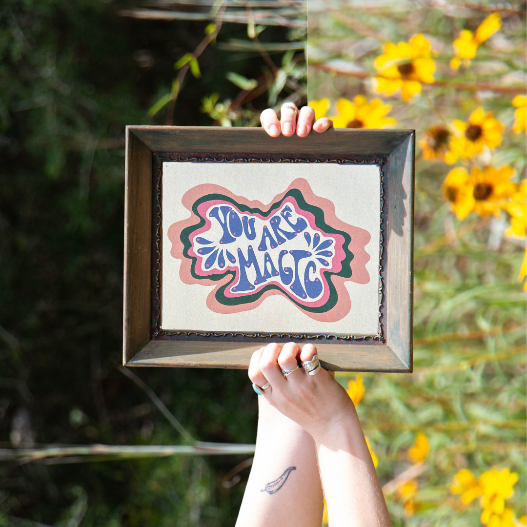 You Are Magic Illustrated Art Print on Matte Hemp Paper