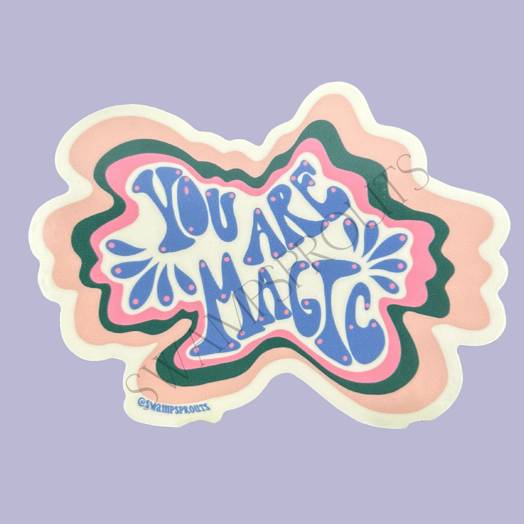 You Are Magic Rainbow Groovy Vinyl Sticker