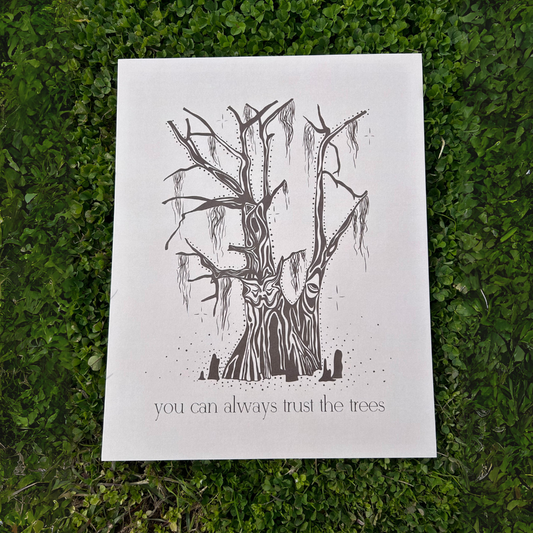 Mama Cypress Illustrated Art Print on Matte Hemp Paper