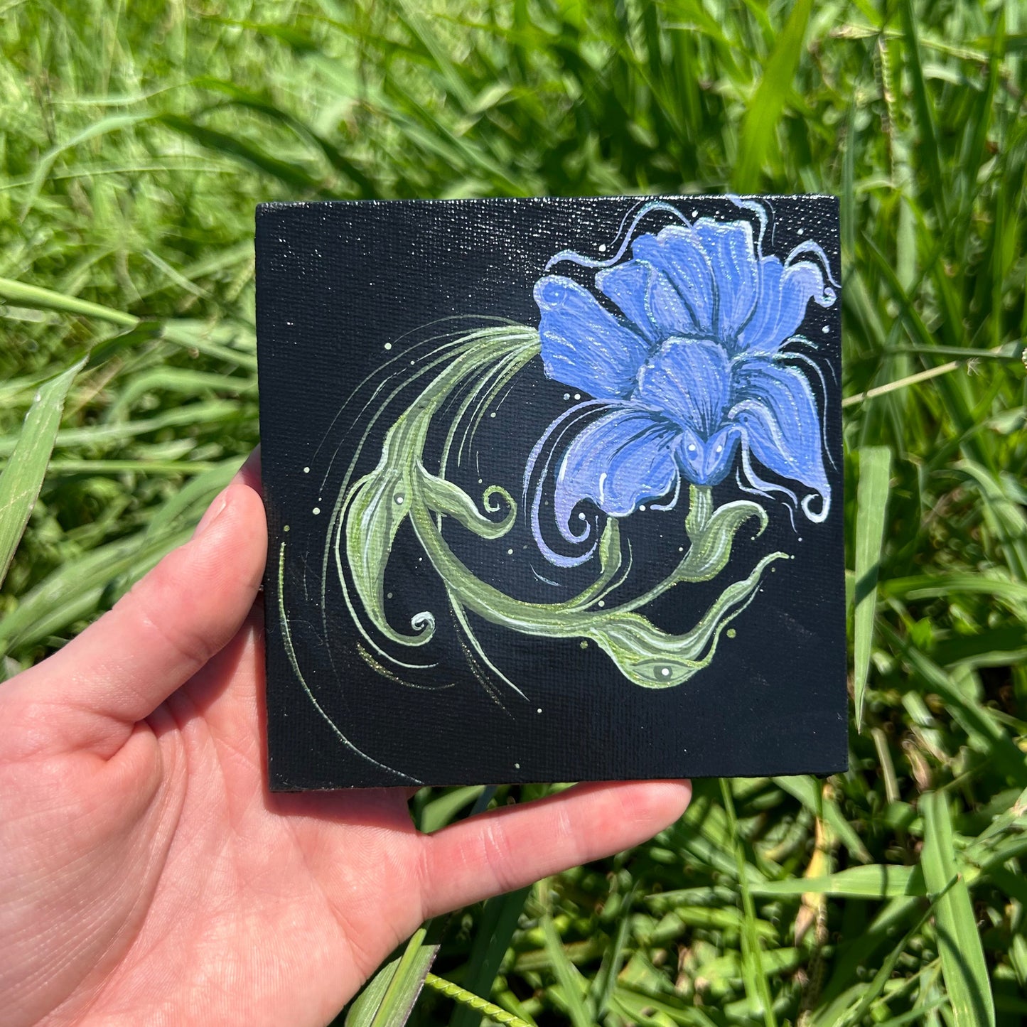 4x4 Iris Painting on Canvas