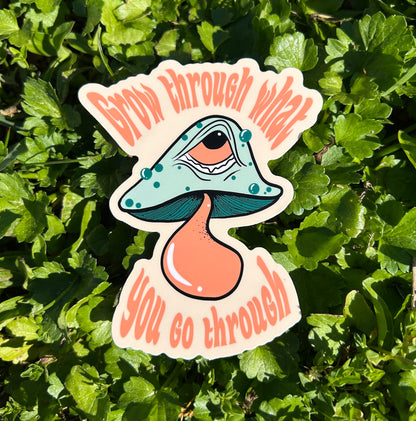 Growth Mushroom Vinyl Sticker