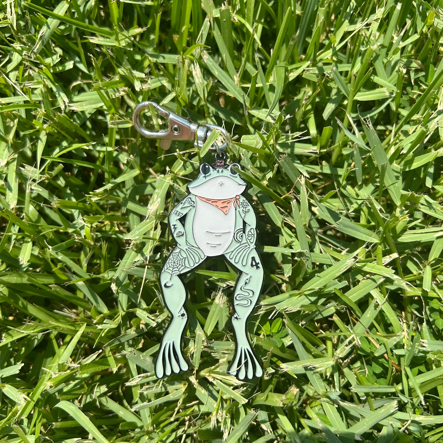 Cowboy Frog Soft Enamel Keychain with Lobster Clasp