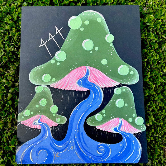 444 Mushroom Art Print on Matte Hemp Paper