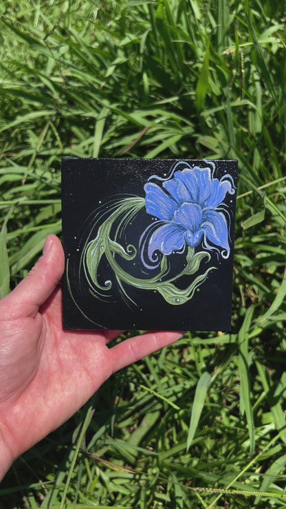 4x4 Iris Painting on Canvas